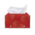 Chinese Koi Fish Pattern Print Leather Tissue Box Cover