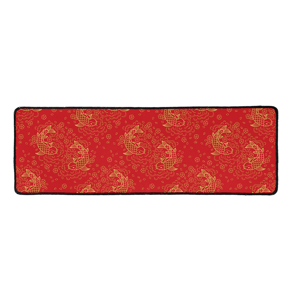 Chinese Koi Fish Pattern Print Long Kitchen Mat