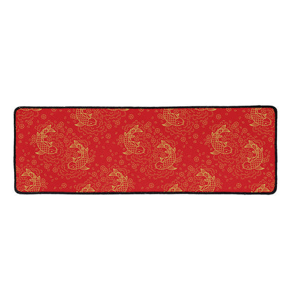 Chinese Koi Fish Pattern Print Long Kitchen Mat
