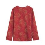 Chinese Koi Fish Pattern Print Long Sleeve Short Coat