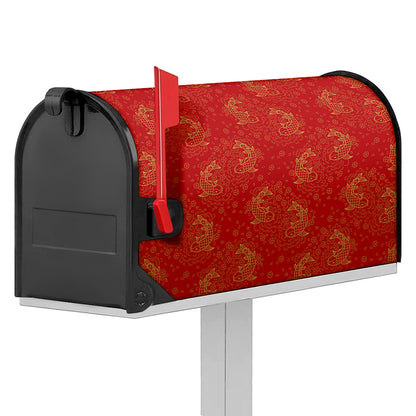 Chinese Koi Fish Pattern Print Mailbox Cover