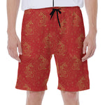 Chinese Koi Fish Pattern Print Men's Beach Shorts