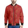 Chinese Koi Fish Pattern Print Men's Bomber Jacket