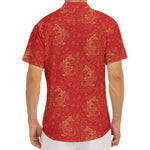 Chinese Koi Fish Pattern Print Men's Deep V-Neck Shirt