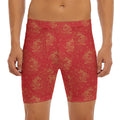 Chinese Koi Fish Pattern Print Men's Long Boxer Briefs