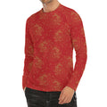 Chinese Koi Fish Pattern Print Men's Long Sleeve Rash Guard