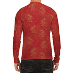 Chinese Koi Fish Pattern Print Men's Long Sleeve Rash Guard