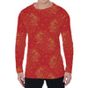 Chinese Koi Fish Pattern Print Men's Long Sleeve T-Shirt