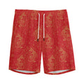 Chinese Koi Fish Pattern Print Men's Athletic Shorts