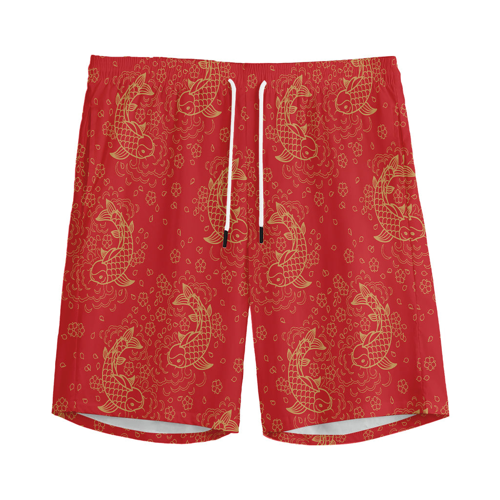 Chinese Koi Fish Pattern Print Men's Sports Shorts
