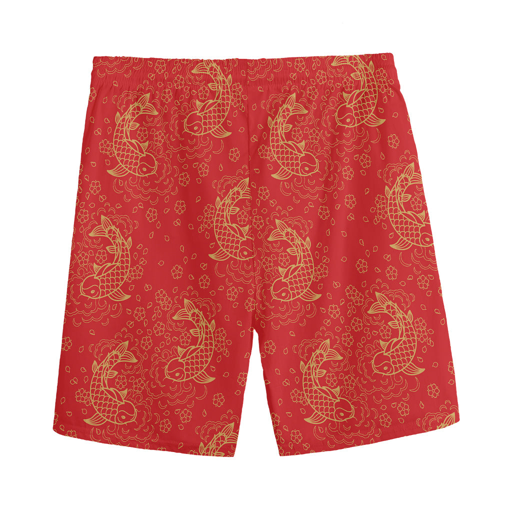 Chinese Koi Fish Pattern Print Men's Sports Shorts