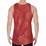 Chinese Koi Fish Pattern Print Men's Velvet Tank Top