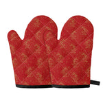 Chinese Koi Fish Pattern Print Oven Mitts