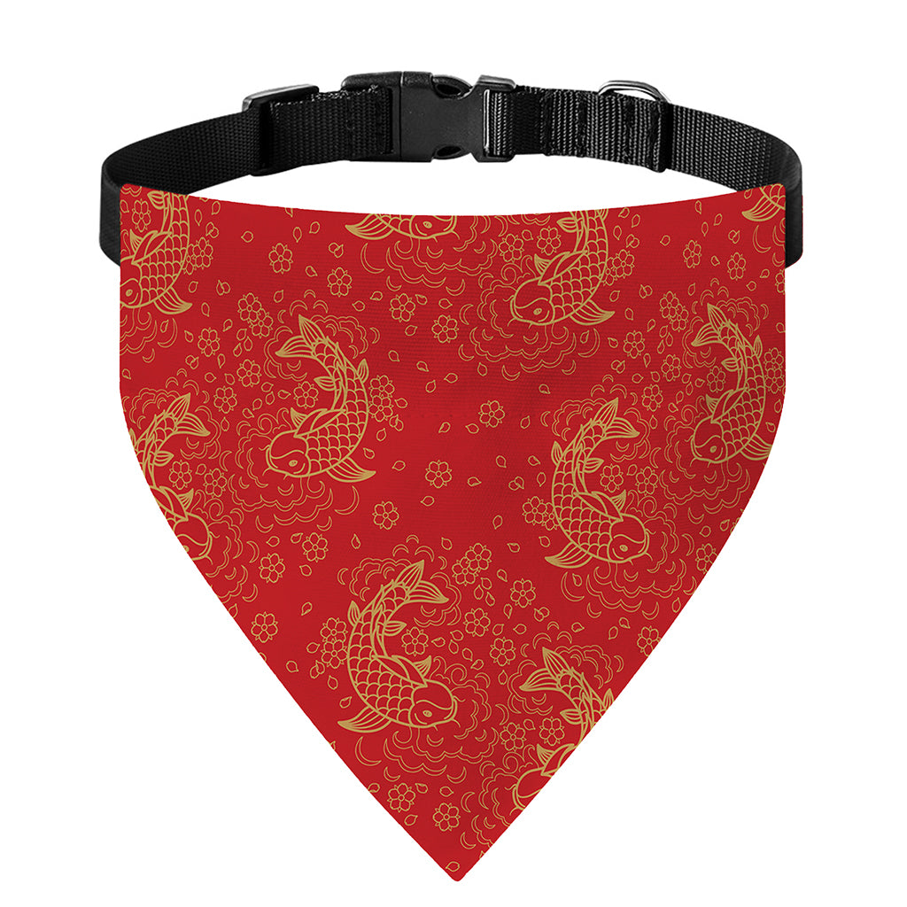 Chinese Koi Fish Pattern Print Over The Collar Dog Bandana