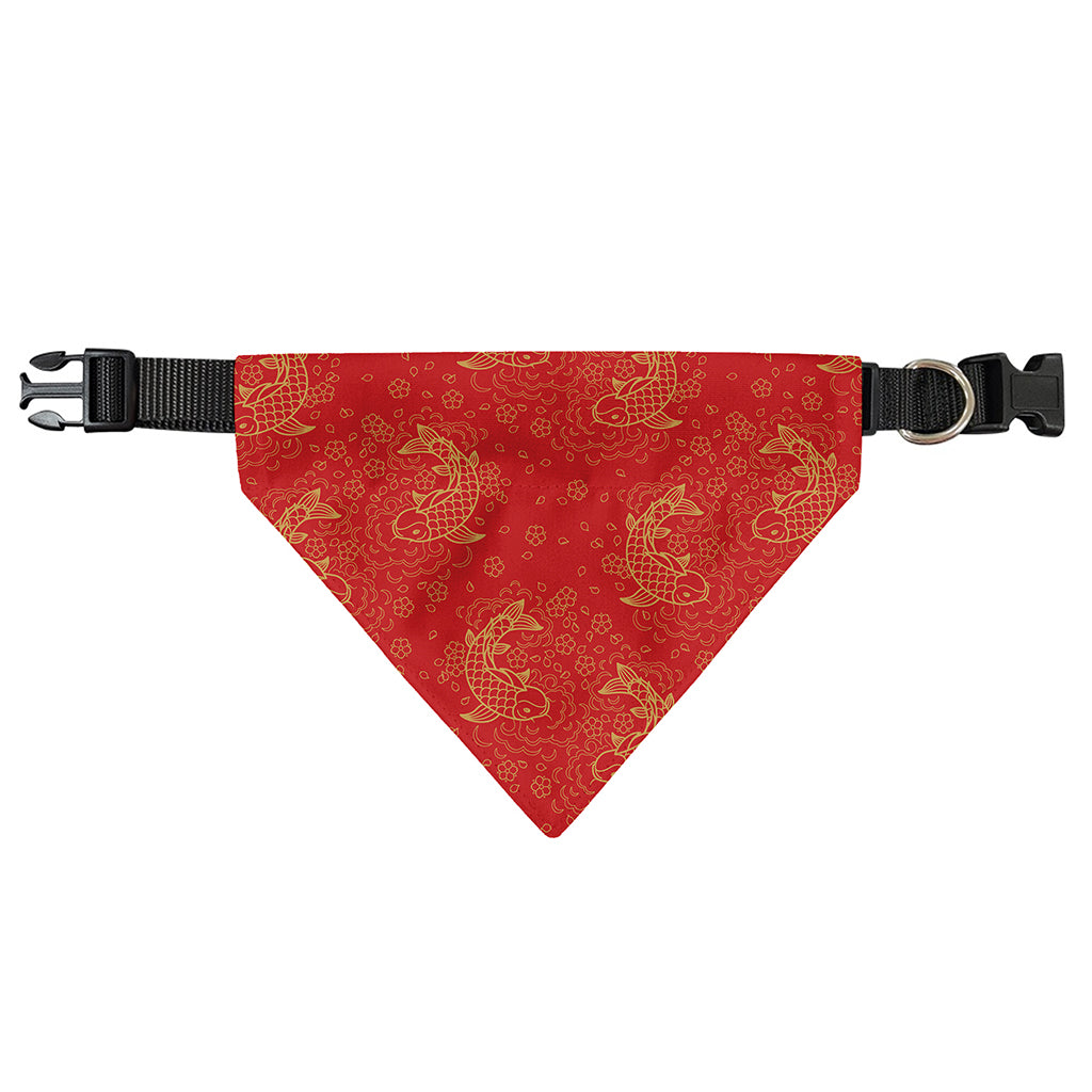 Chinese Koi Fish Pattern Print Over The Collar Dog Bandana
