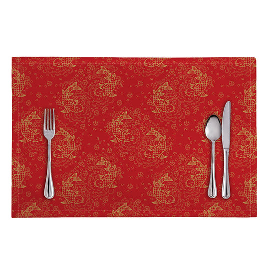 Chinese Koi Fish Pattern Print Placemat