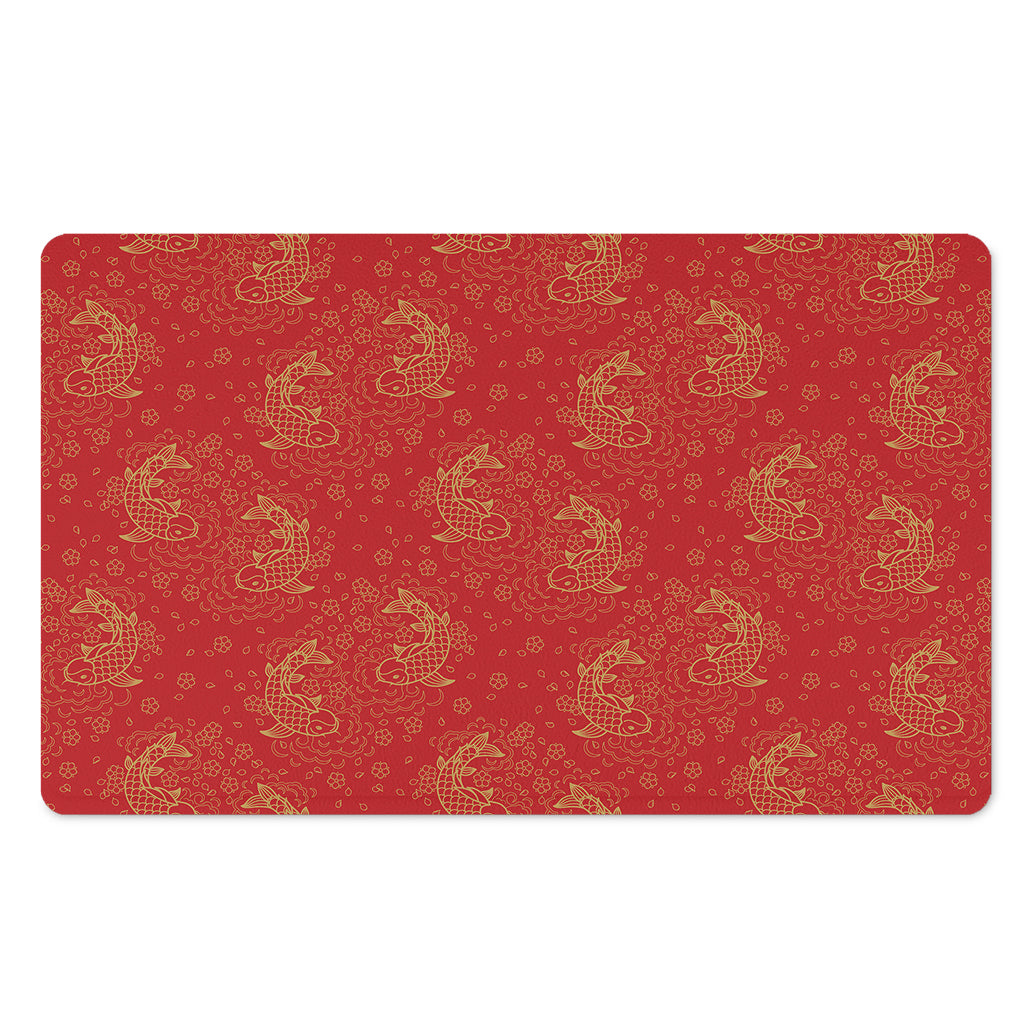 Chinese Koi Fish Pattern Print Polyester Doormat