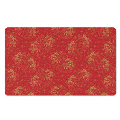 Chinese Koi Fish Pattern Print Polyester Doormat