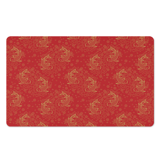 Chinese Koi Fish Pattern Print Polyester Doormat