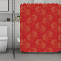 Chinese Koi Fish Pattern Print Polyester Shower Curtain