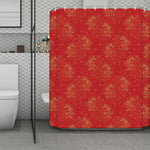 Chinese Koi Fish Pattern Print Polyester Shower Curtain