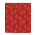 Chinese Koi Fish Pattern Print Polyester Shower Curtain