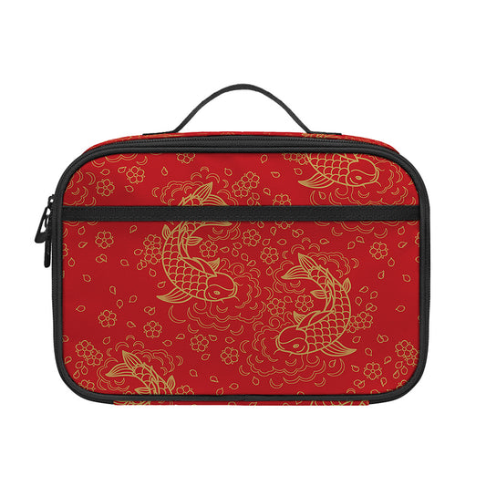 Chinese Koi Fish Pattern Print Portable Lunch Bag