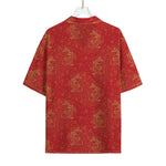 Chinese Koi Fish Pattern Print Rayon Hawaiian Shirt