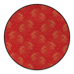 Chinese Koi Fish Pattern Print Round Floor Mat