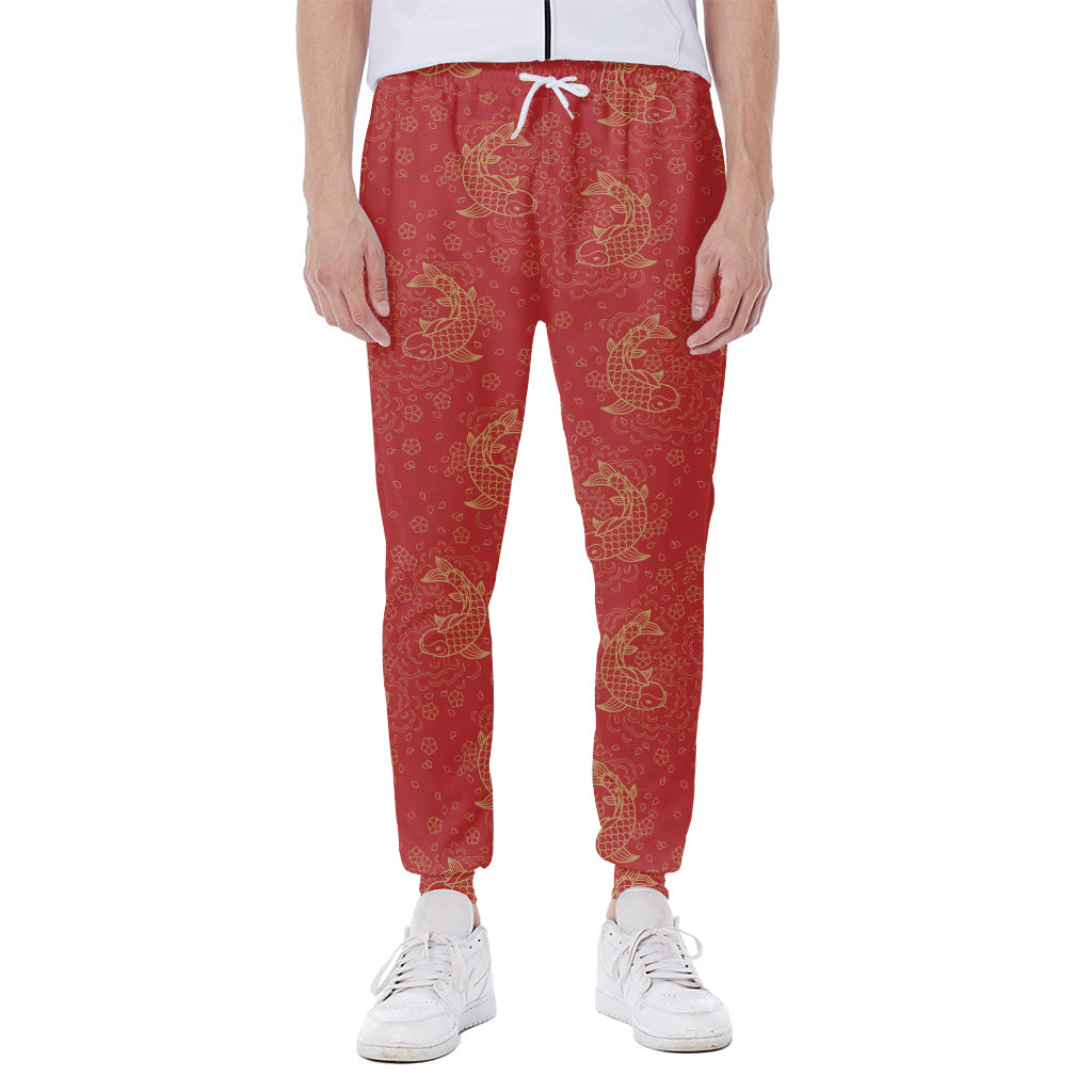 Chinese Koi Fish Pattern Print Scuba Joggers