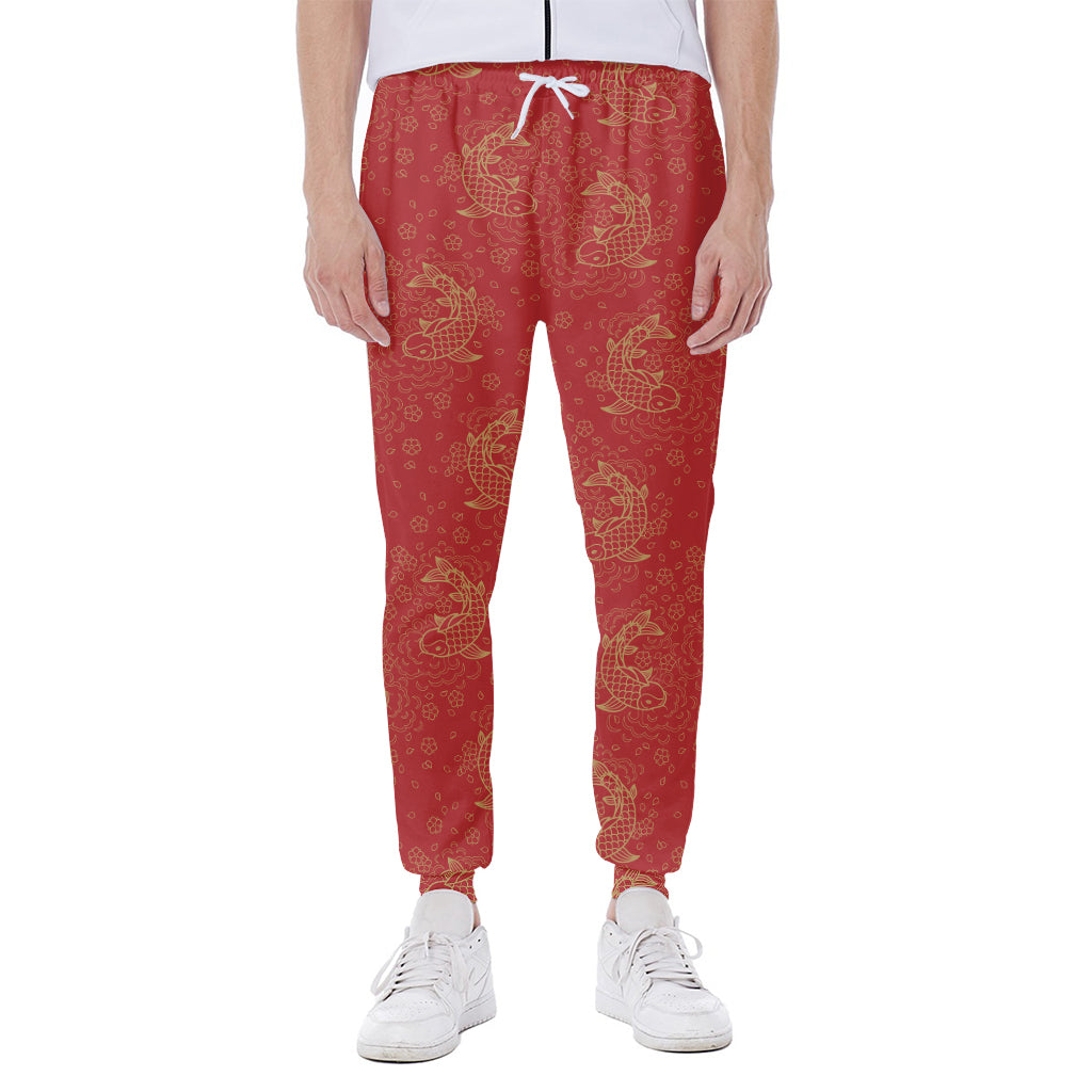 Chinese Koi Fish Pattern Print Scuba Joggers