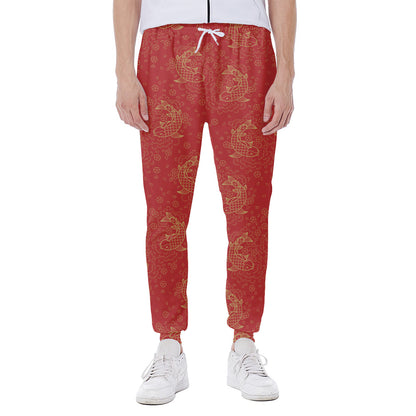 Chinese Koi Fish Pattern Print Scuba Joggers