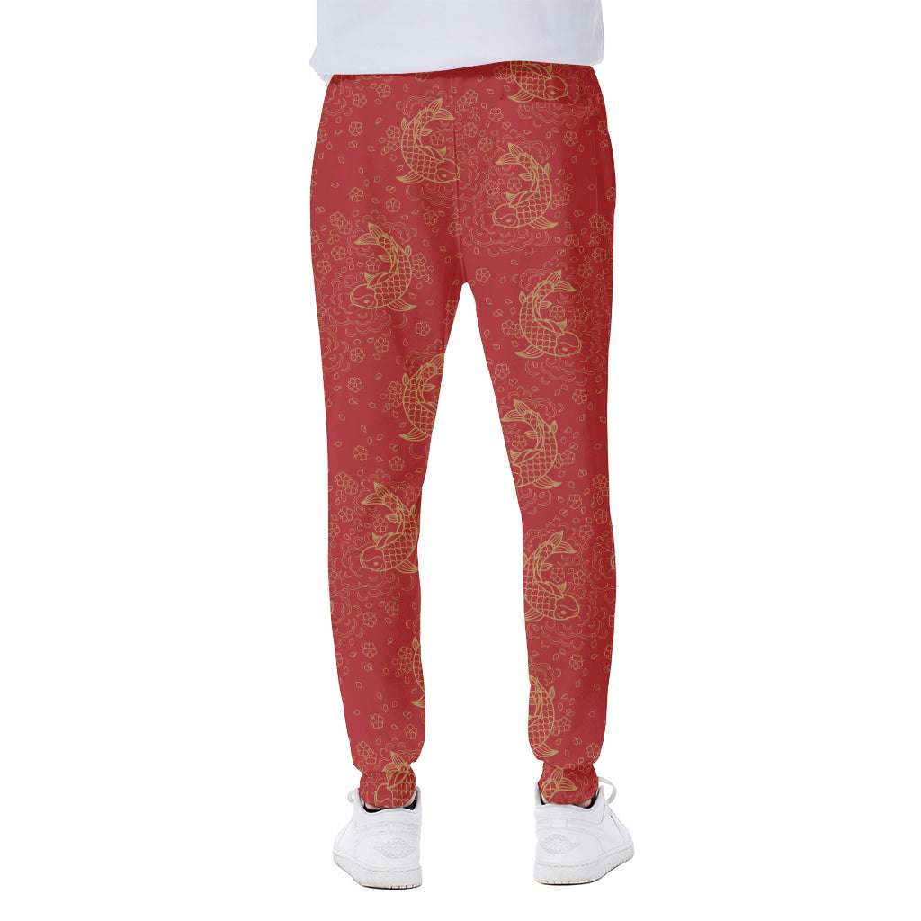 Chinese Koi Fish Pattern Print Scuba Joggers