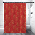 Chinese Koi Fish Pattern Print Shower Curtain