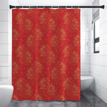 Chinese Koi Fish Pattern Print Shower Curtain