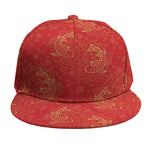 Chinese Koi Fish Pattern Print Snapback Cap