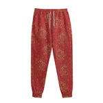 Chinese Koi Fish Pattern Print Sweatpants