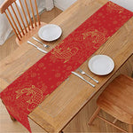 Chinese Koi Fish Pattern Print Table Runner