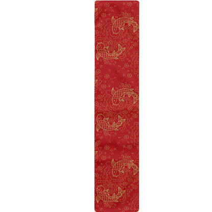 Chinese Koi Fish Pattern Print Table Runner