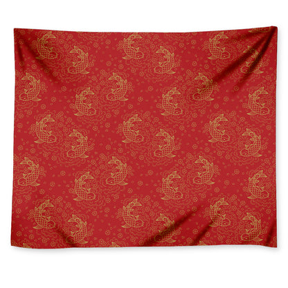 Chinese Koi Fish Pattern Print Tapestry