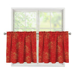 Chinese Koi Fish Pattern Print Tier Curtains