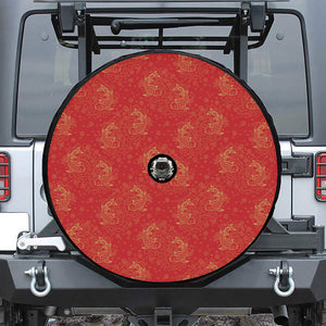 Chinese Koi Fish Pattern Print Tire Cover With Camera Hole