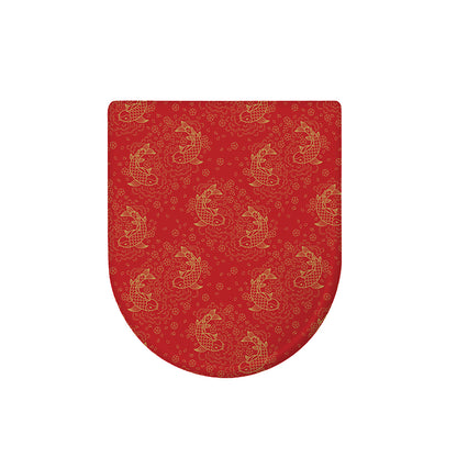 Chinese Koi Fish Pattern Print Toilet Lid Cover