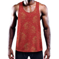 Chinese Koi Fish Pattern Print Men's Workout Tank Top