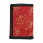 Chinese Koi Fish Pattern Print Trifold Wallet
