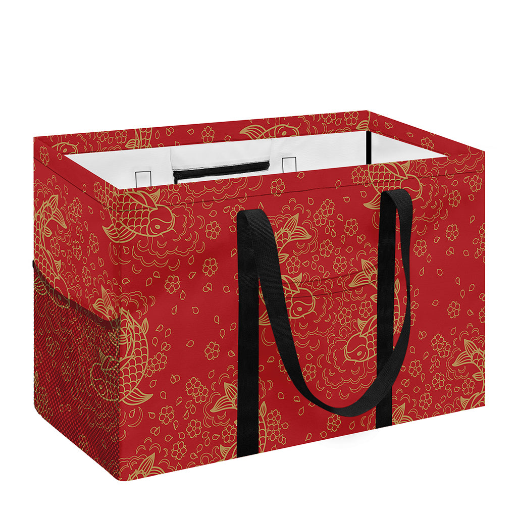Chinese Koi Fish Pattern Print Utility Tote Bag