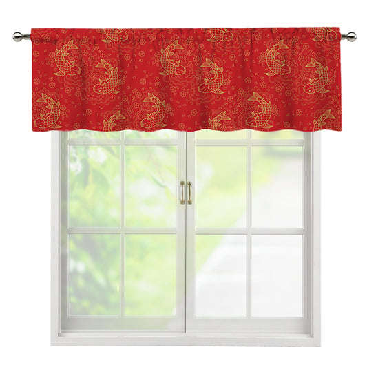 Chinese Koi Fish Pattern Print Window Valance