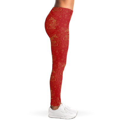 Chinese Koi Fish Pattern Print Women's Leggings