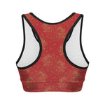 Chinese Koi Fish Pattern Print Women's Sports Bra