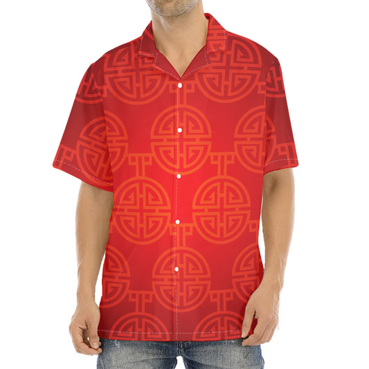 Chinese Lu Symbol Pattern Print Aloha Shirt